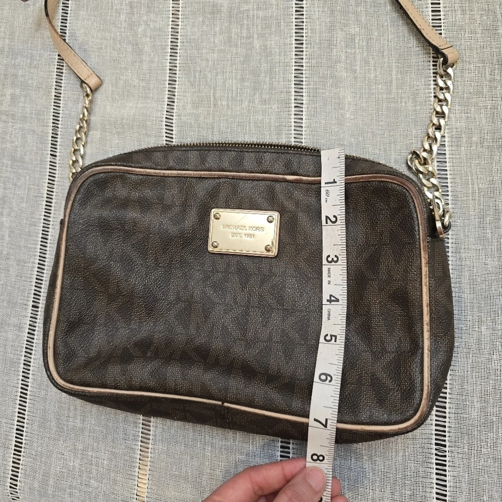 Michael Kors Dark Brown Monogram Crossbody Bag